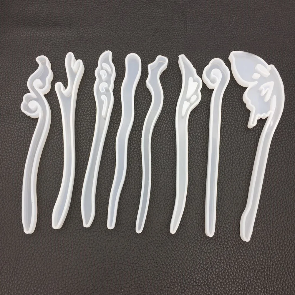 5 Pcs DIY Hairpin Molds Special Manual Silicone Decorate Vintage Mirror Fun Glue Flexible