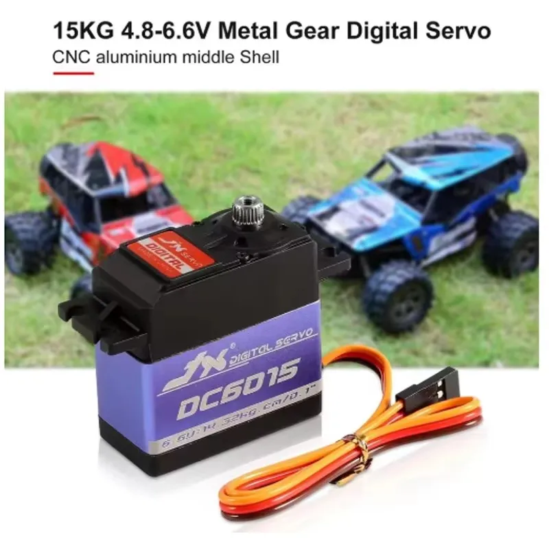 JX Servo DC6015 4.8-6.6V 15KG Metal Gear 0.10 Sec Grande Coppia Servo Digitale Per RC Auto Robot Aereo accessori per aerei