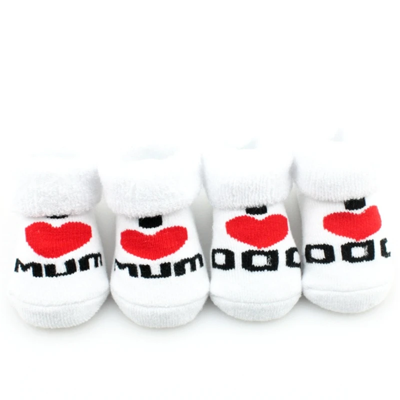 Spring Cotton Mini Cute White Girls Boys Love Dad Mum Newborn Kids Stitch Socks for Toddler Baby Home Floor Bedding Cheap Stuff