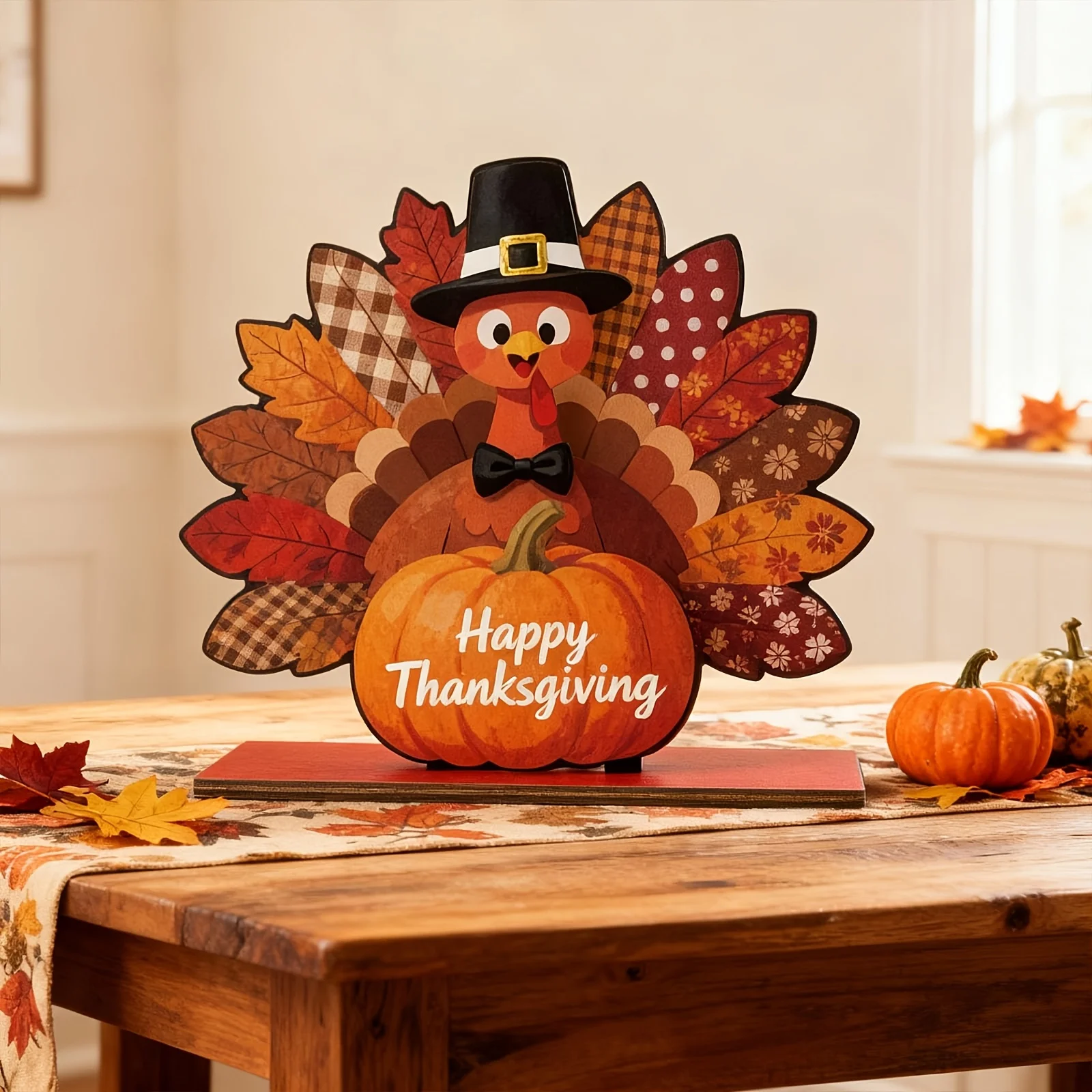2D Flat Wooden Decorative Plaque for Autumn, Thanksgiving, Wall Decorations, Party Decorations, Perfect Holiday Gift, Tabletop Decoration, Suitable for All Settings, Vintage, Pastoral, Home, Turkey-Shaped Table Decorations, Cute Wooden Turkey Tabletop Decoration Sign, Thanksgiving Decoration, Autumn Pumpkin Table Decorations, Decorative Signs and Plaques, Decorative Sign