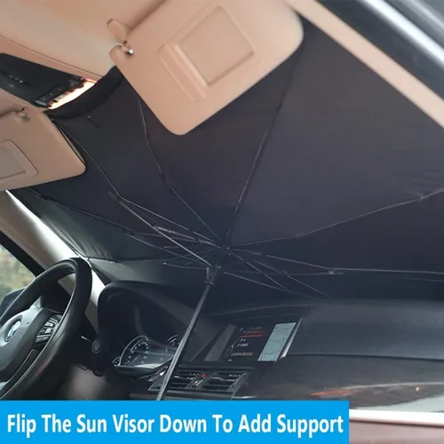 Imagen 2 del producto Paraguas plegable para parabrisas, parasol frontal de verano, cubierta para parabrisas de coche, protección solar, accesorios para coche