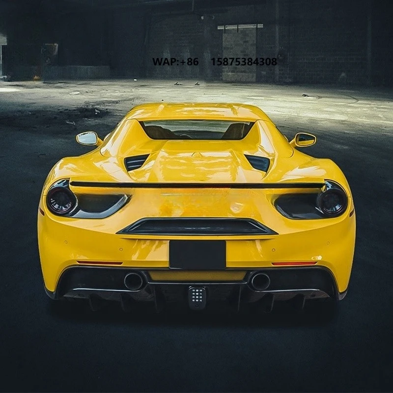 Quality Assurance Real Carbon Fiber Fabric Rear Ducktail Spoiler Wing for 488
