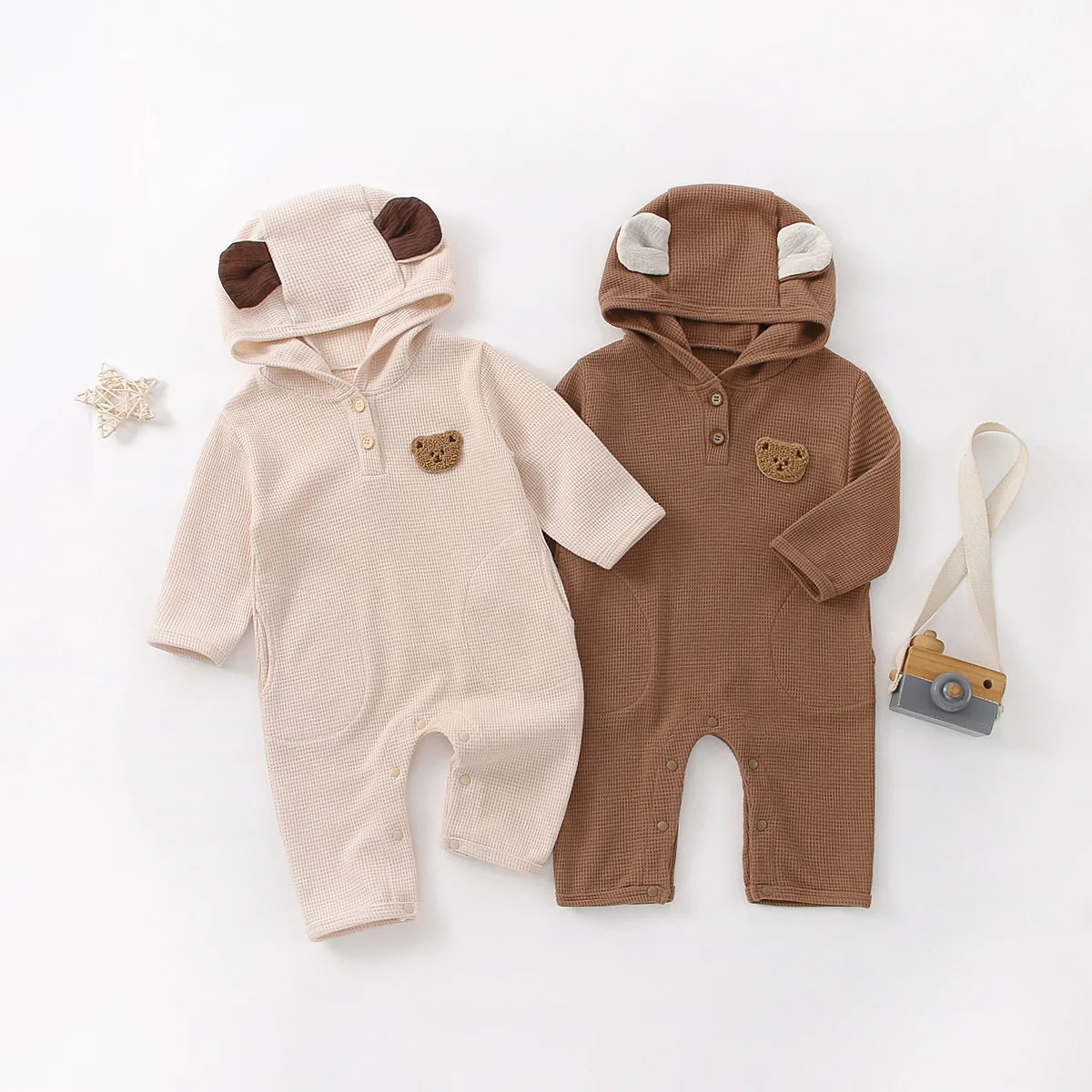 0-2 Years Old Baby Boys Girls Jumpsuit Cotton Bear Animal Prints Bodysuits Autumn Baby Unisex Romper