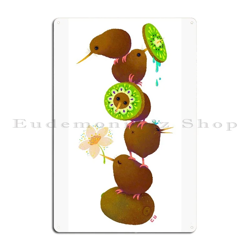 الكيوي لوحة معدنية ملصق حانة مضحك حانة جدارية سينما طباعة تين تسجيل ملصق