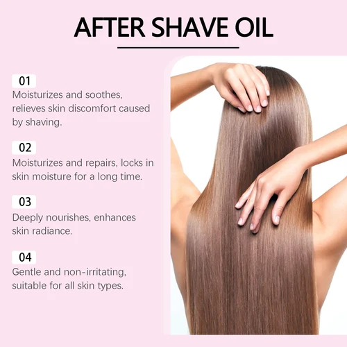Imagen 2 del producto Aceite para después del afeitado, aceite esencial para el cuidado del afeitado del cabello de fresa y vainilla, calmante para mujeres para una piel suave, hidrata, servicio suave