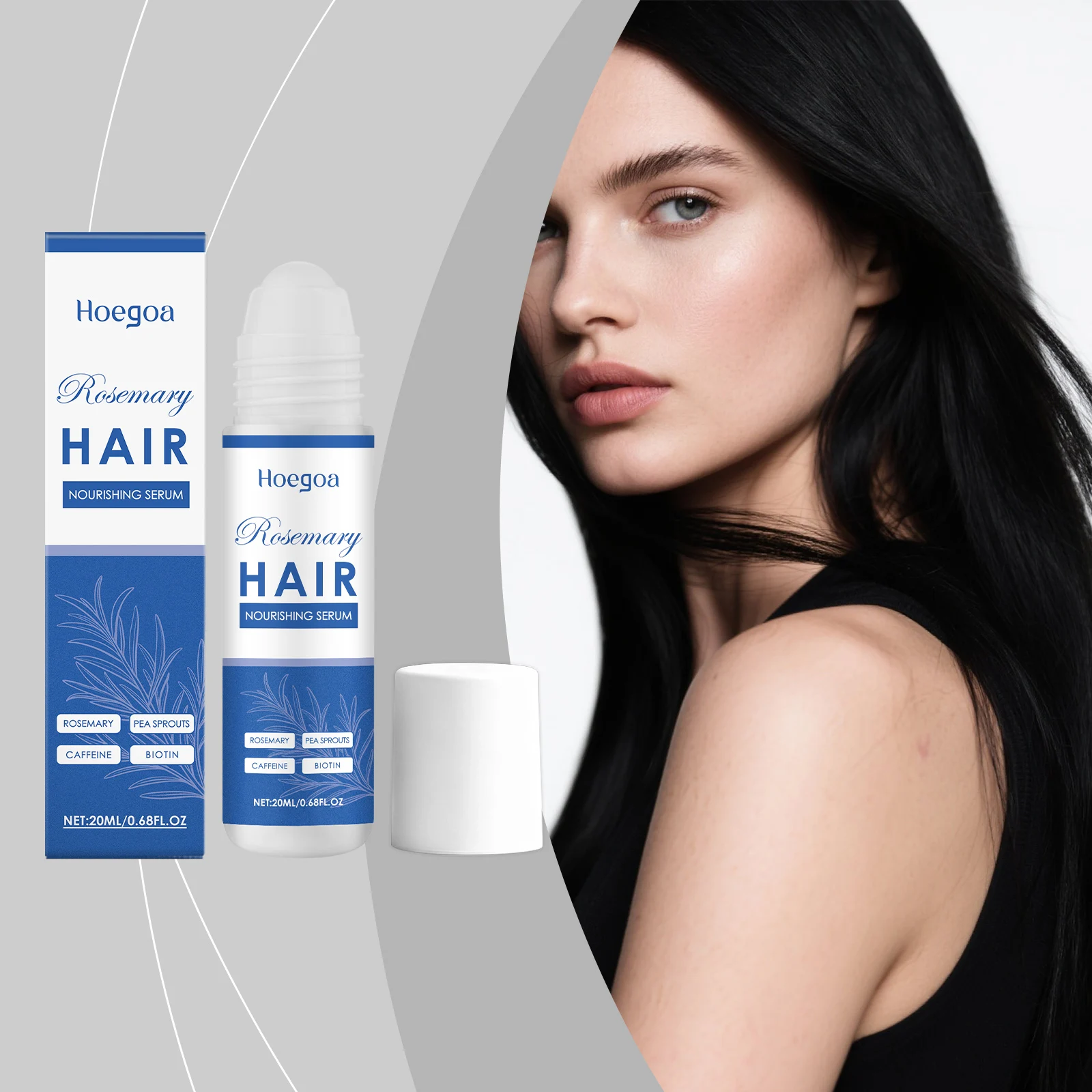 

Rosemary Hair Care Roll-On Serum - Enhances Strand Toughness Refreshes Scalp Moisturizes Hair Ensures Gentle Daily Easy Care