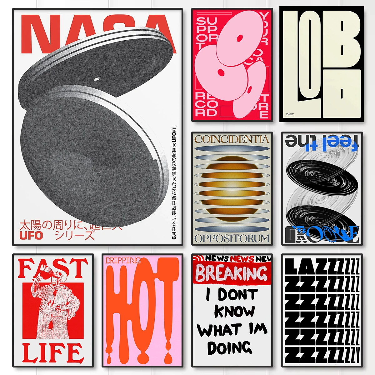 مجردة UFO UFO قماش بار يطبع الحياة السريعة إقتباس جدار الفن الملصقات لغرفة المعيشة الحديثة غرفة نوم وهالوين ديكور المنزل هدية #1