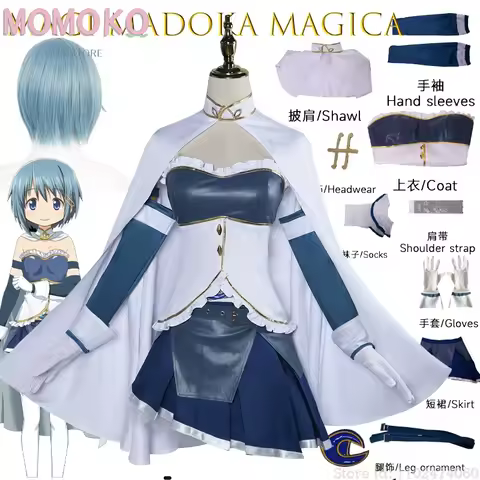Halloween Cos BMiki Sayaka Cosplay Costume Puella Magi Madoka Magica Uniform Wig Anime Chinese Style Halloween Costumes Game Kaw