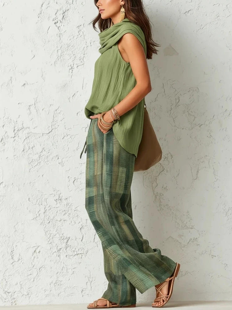 Nuevo Conjunto de Pantalones d - Linen Pant Wide reseña y precio