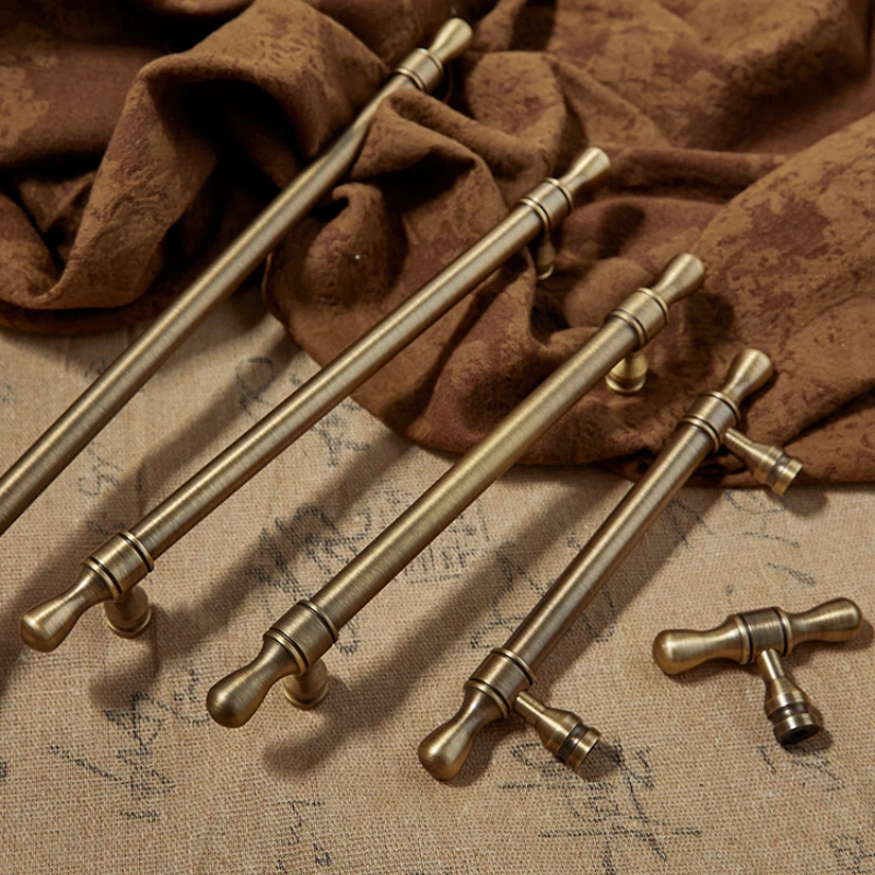 1Pcs Antique Brass Bronze Cabinet Handles and Knobs Drawer Pulls Kitchen Cupboard Handles for Furniture Wardrobe Bedroom