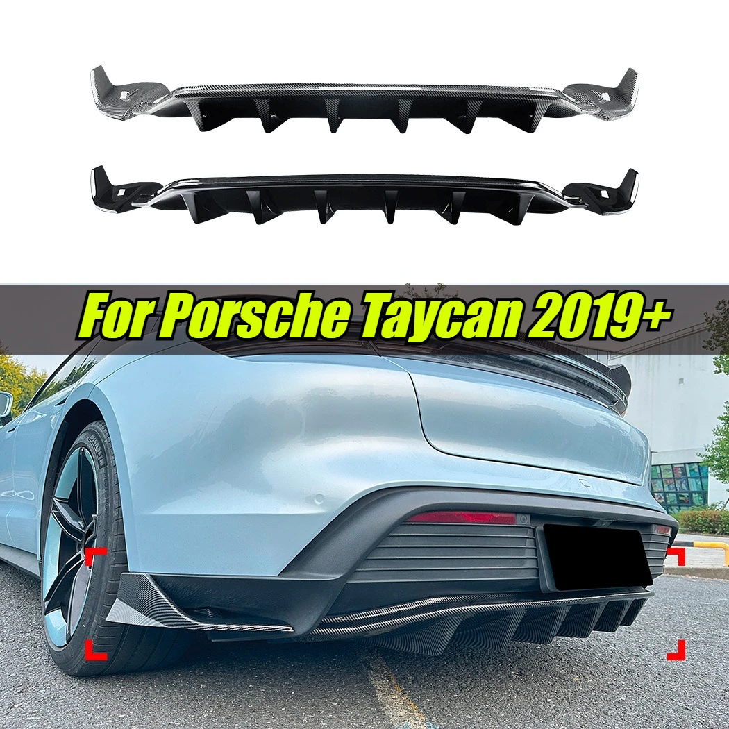 

6 плавников заднего бампера автомобиля, диффузор для губ, два сплиттера, спойлер, комплекты кузова для Porsche Taycan 2019+