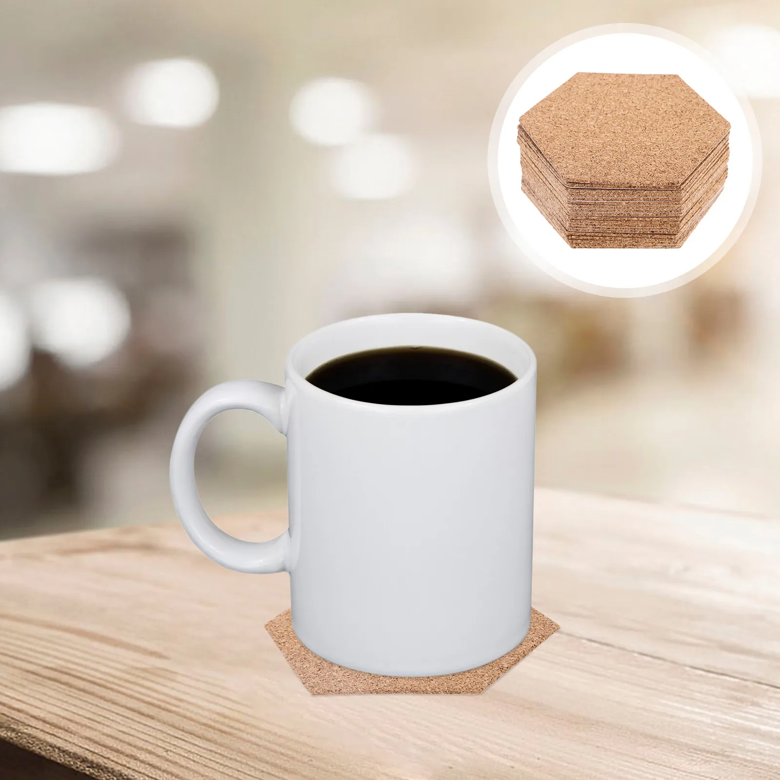 10Pcs Hexagonal Cork Wall Board Easy Install Notice Board for Home Office Classroom Photo Display Calendar Menu Reminder