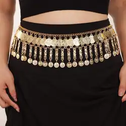 New Ethnic Coin Tassels Waist Chain Exotic Amorous Feelings Belly Dance Beach Leisure Body Chain Jewelry Party Accessories Gift