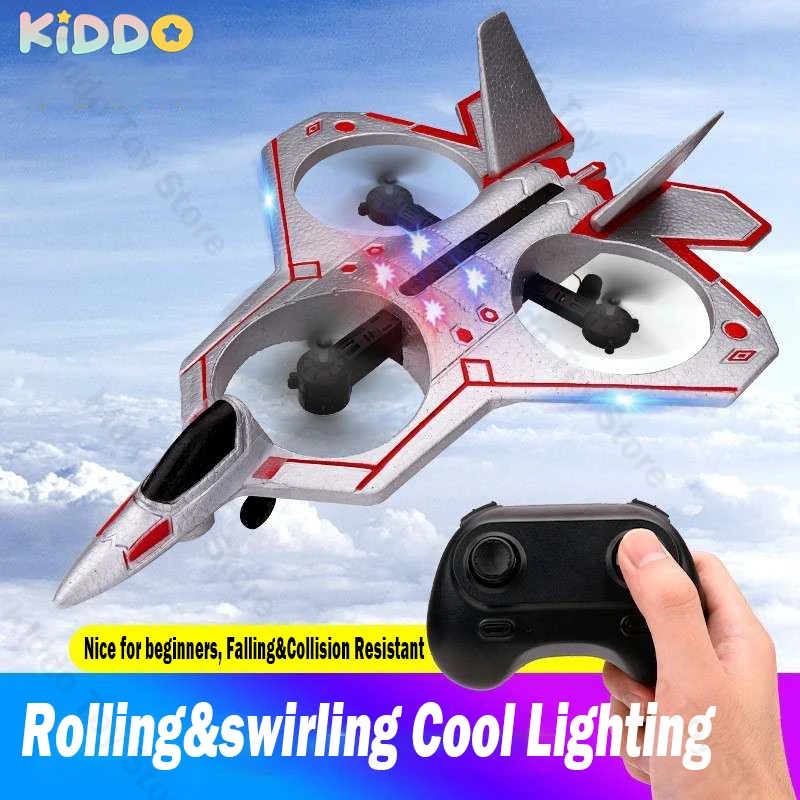 RC Fixed Wing Foam Airplane Drone Radio Controlled Airplane with Light Hand Throwing Electric Remote Control Plane Xmas Gifts