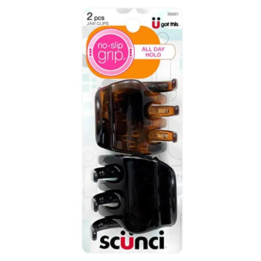 

Scunci Slip Grip Chunky Jaw Clips for Secure AllDay Hold in Daily Wear and Hair Styling 2Pieces per Pack Ideal for Everyday Use