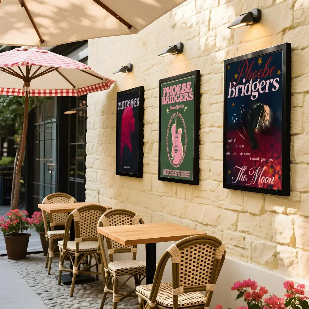 ملصق موسيقى Singer P-Phoebe B-Bridgers عالي الدقة مقاوم للماء ملصق فني: ديكور جداري جمالي شريط منزلي والمزيد