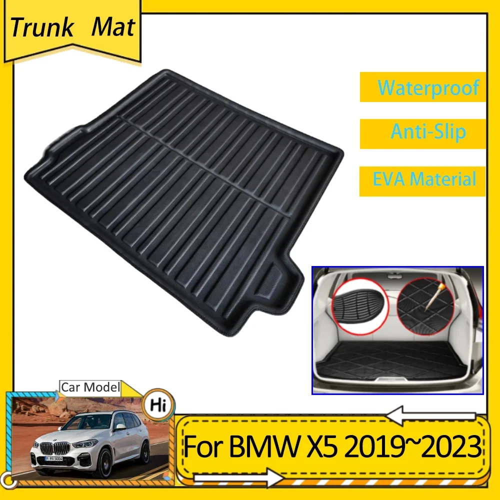 Car Trunk Mats for BMW X5 G05 2019 2020 2021 2022 2023 Accsesories Rear Luggage Boot Cargo FLoor Waterproof Carpet EVA Material