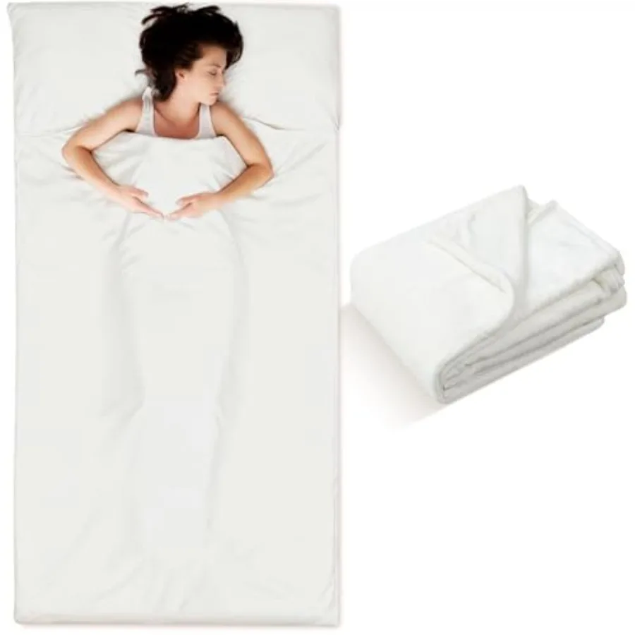 

Flannel Sleeping Bag Liner for Adult, Travel Camping in Warm Cold Weather, Soft Fluffy Travel and Hotel Sleeping Bag Liner with