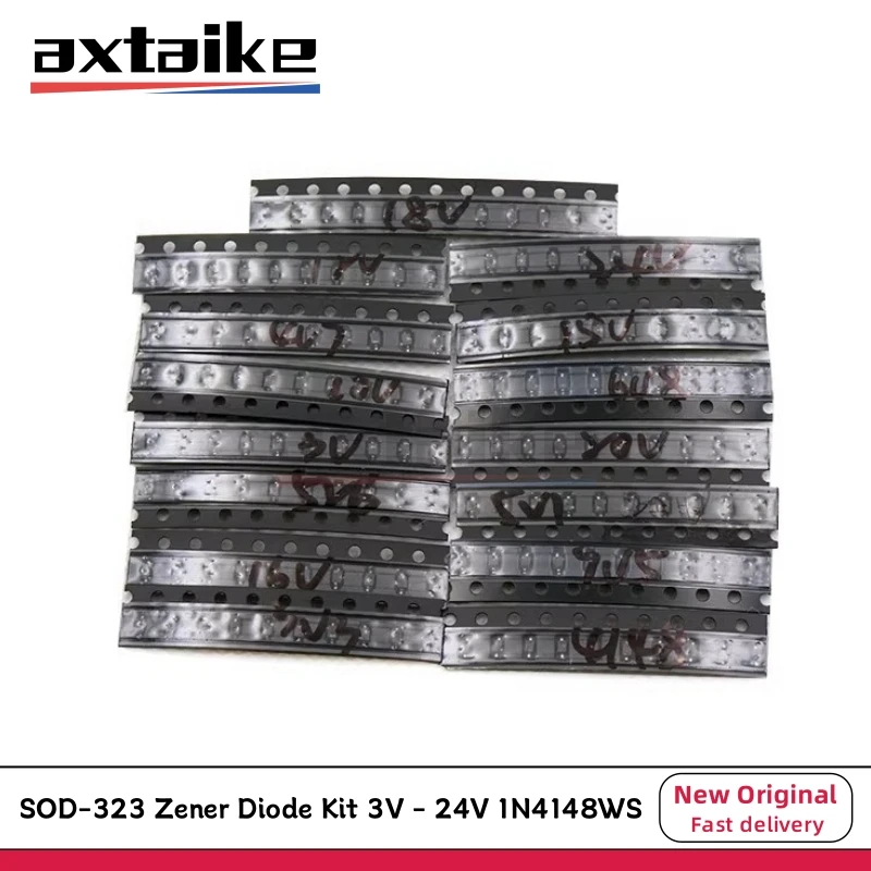 

150PCS 15Value*10Pcs SOD-323 0805 SMD Zener Diode Kit 3V - 24V 1N4148WS 3.3V 4.7V 5.1V 5.6V 6.8V 7.5V 10V 12V 15V 16V 18V 20V