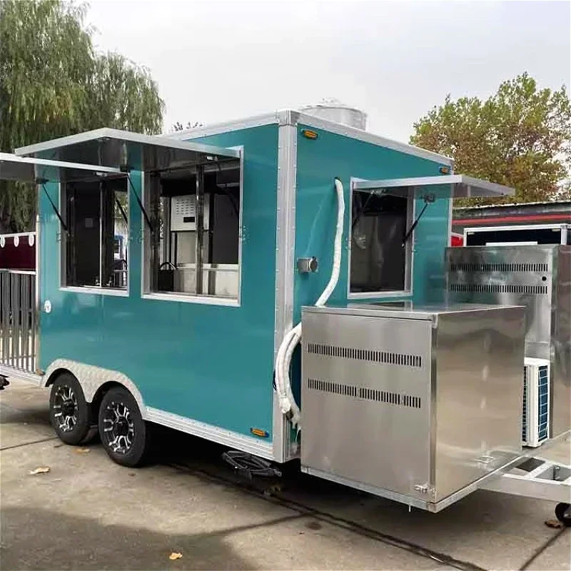 All-Weather Fast Food Cart Dining Car Truck Street Snack Van Mobile Vending System Catering Business Package Hot Slae