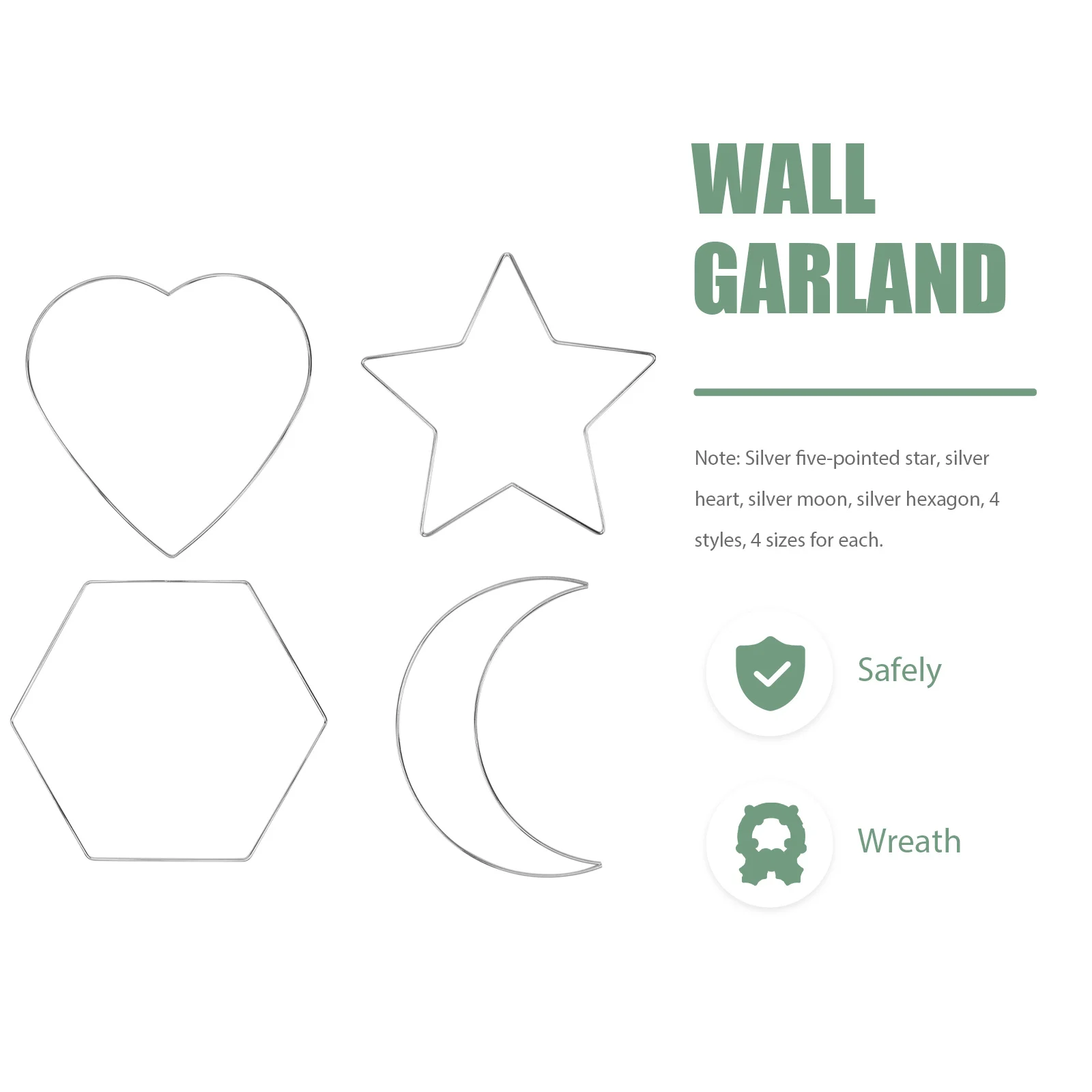 

16Pcs Iron Dream Catcher Rings Silver DIY Craft Tools Wreath Garland Wall Hanging Decorative Accessories Art