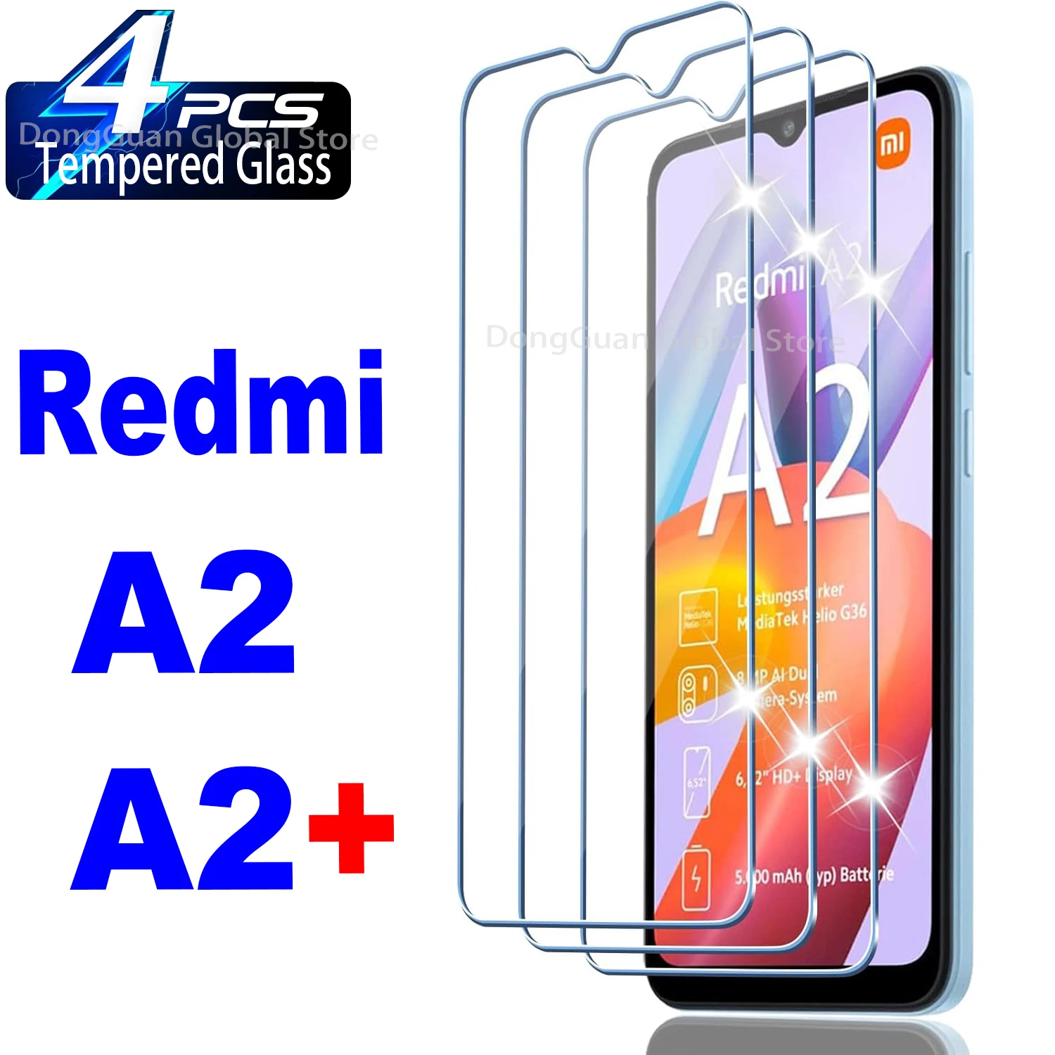 

6.52” Tempered Glass For Redmi A2 / A2+ Screen Protector Glass Film