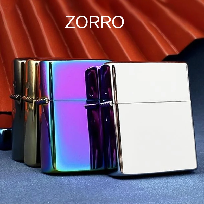 

Zorro 902 Ice Series Butane Inflatable Lighter Classic Brass Shell Old-fashioned Wheel Lighter Men's Ignition Tools Custom Gifts