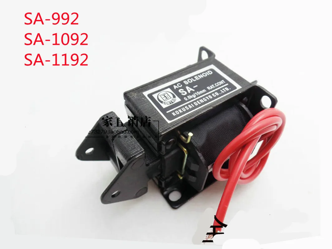 SA-992 SA-1092 SA-1192 AC 24V 110V 220V 380V Tractive Magnet Solenoid Electromagnet Stroke 10mm Brass Coil