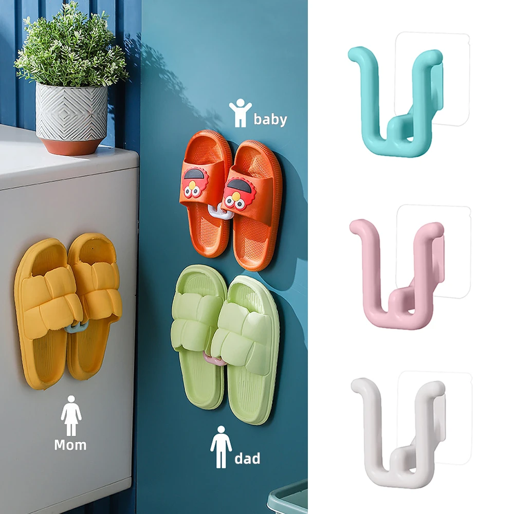 

Slipper Rack Self-adhesive Bathroom Simple Slipper Hook Toilet Drainage Rack Wall Mounted Bedroom Storage Hook Shoe Drying Rack