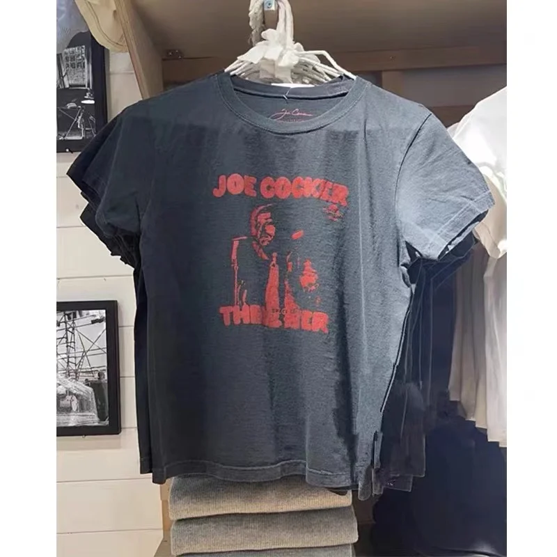 

Женская летняя повседневная футболка из чистого хлопка с принтом Brandy Girl Retro American JoeCoer, круглый вырез, без рукавов