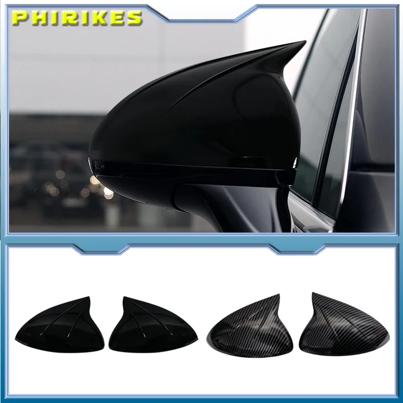 Rearview Mirror Cover Carbon Fiber / Black For Porsche Cayenne 2011-2014 Mirror Cap Shell Lid
