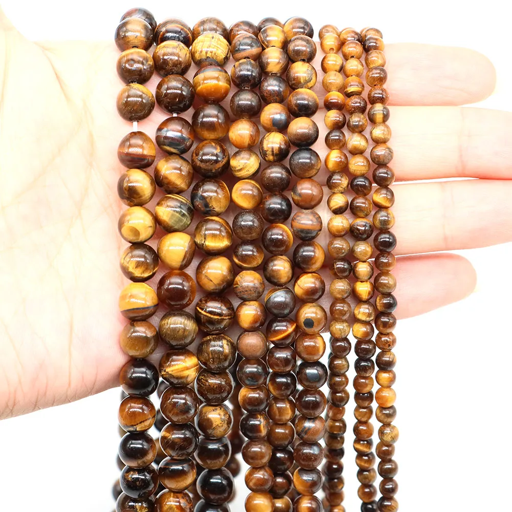 4/6/8/10mm Natural Tiger Eye Stone Beads Round Loose Spacer Healing Crystal Quartz Bead For Jewelry Making DIY Bracelet Necklace