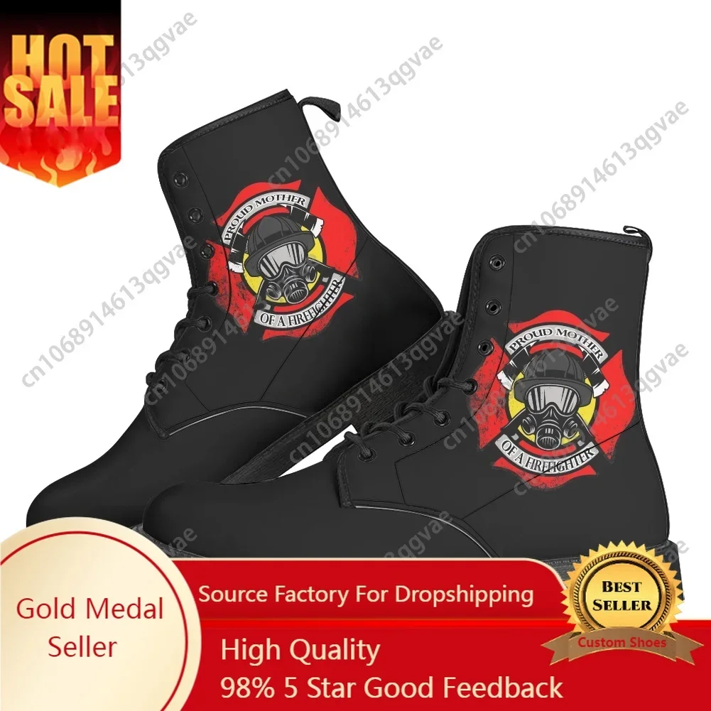 

Firefighter House Fire Rescue Proud Boots Mens Womens Teenager Shoes Casual Boot Outdoor High Quality Couple Customize Made Shoe