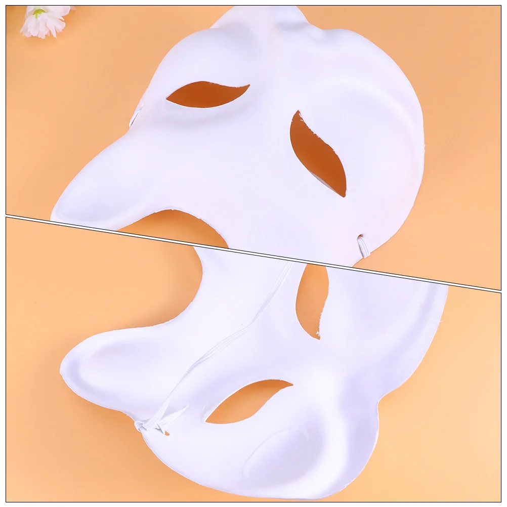 10 Pcs Painted Pulp Masks Blank Masquerade Party Japanese Unpainted Masquerade Mask For Women Cosplay Gifts