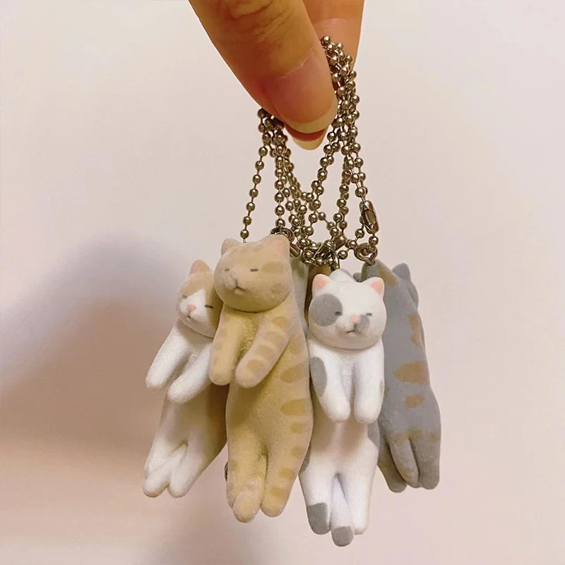 Flocking Cats QUALIA Gashapon Capsule Toy Cute Kitty Pendant Doll Figurines Collectible Bag Purses Decoration Kids Girls Gifts