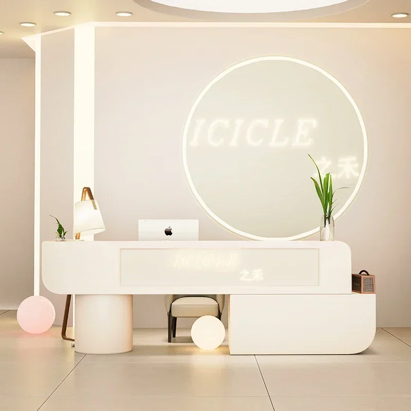 

Company Lectern Front Desk Reception Desk Beauty Salon Counter Restaurant Restaurant Reception Desk Simple Trendy Furniture