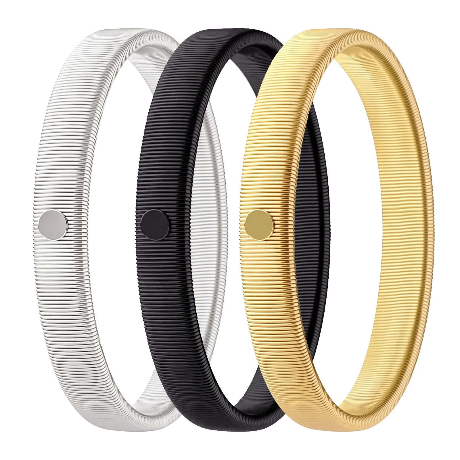 Fashion Metal Wristband Shirt Sleeve Holder Arm Bands Hold Ups Garter Shroud Ring Bracelet Elastic Non-slip Hoop Armband