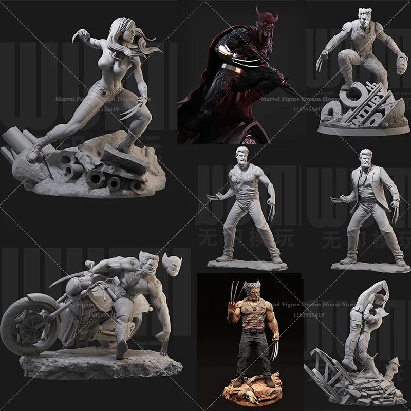 

1/24 1/18 Scale DIY Self-assembled GK 3D Resin Un-panited Doll White Model Wolf Girl ‌Laura The Hero’s Fading Twilight Logan