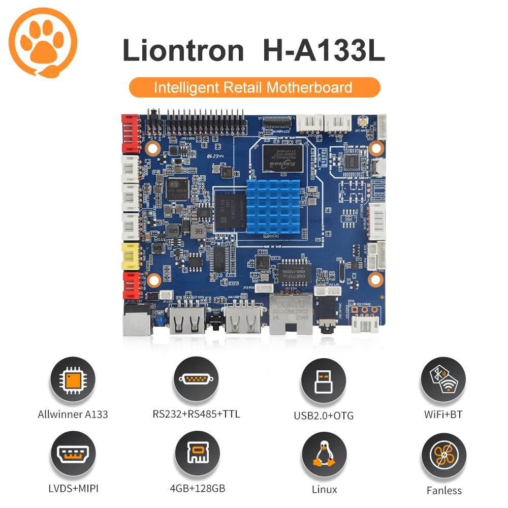 

Liontron Allwinner A133 Android Linux WiFi BT LVDS MIPI Development motherboard for Artificial Intelligent Video Processing