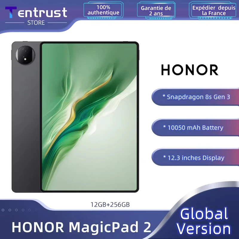 Version globale HONOR MagicPad 2 Tablette 12.3 pouces Ecran OLED Snapdragon 8s Gen 3 CPU 13MP Caméra arrière Batterie 10050mAh HONOR Magic Pad 2 Version globale HONOR MagicPad 2 Tablette 12.3 pouces Ecran OLED Snapdragon 8s Gen 3 CPU 13MP Caméra arrière Batterie 10050mAh HONOR Magic Pad 2