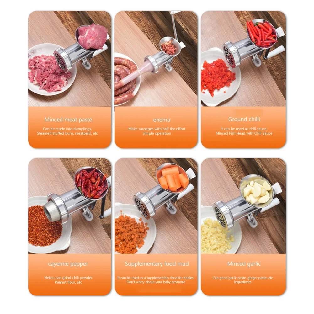 Multifunctional Manual Meat Grinder Cooking Tools Portable Handheld Making Mincer Hand Crank Accessories Kitchen Supplies