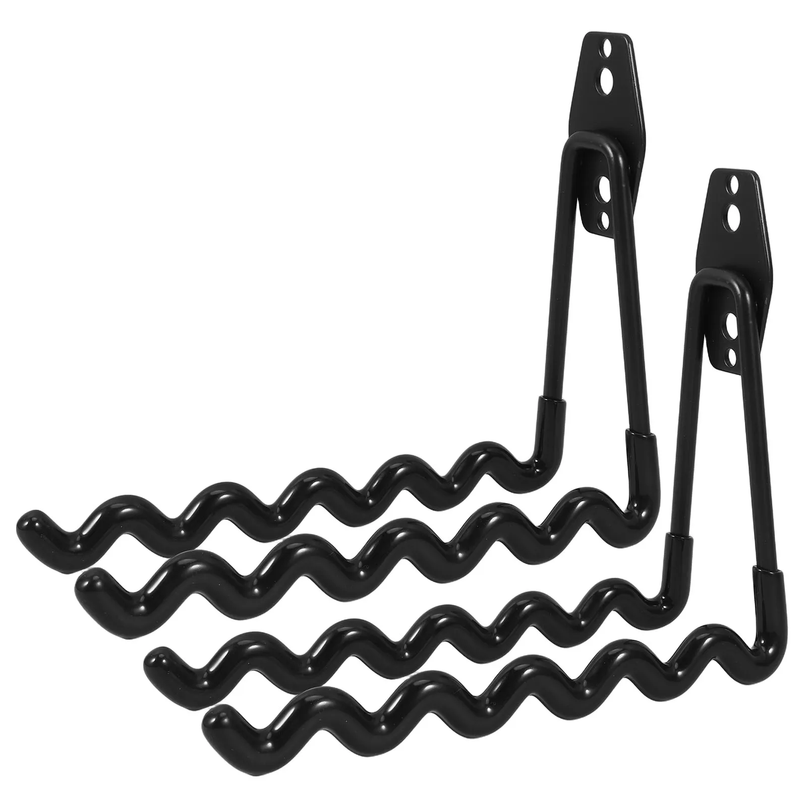 

2pcs Metal Storage Rack Heavy Duty Wavy Hooks Non-slip Coating Rust-proof Tool Holder Garage Organizer Storage Solution Car