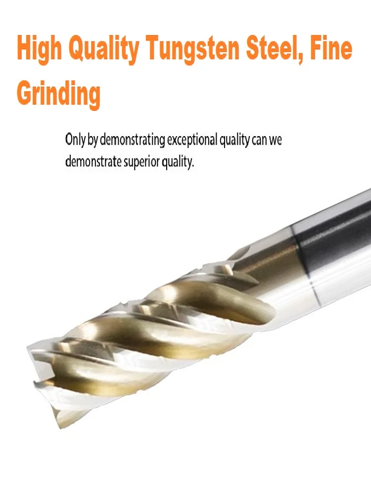 SS Special Carbide Cutter For Cutting Titanium Alloy Milling Cutter With Gold Coating Titanium Alloy