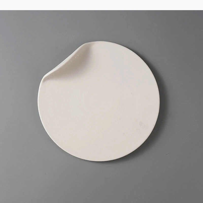 White Western Style Steak Plate Sushi Plate Curled Ceramic Dessert Plates Dining Plates Fruit Disc Dim Sum Dish Tray