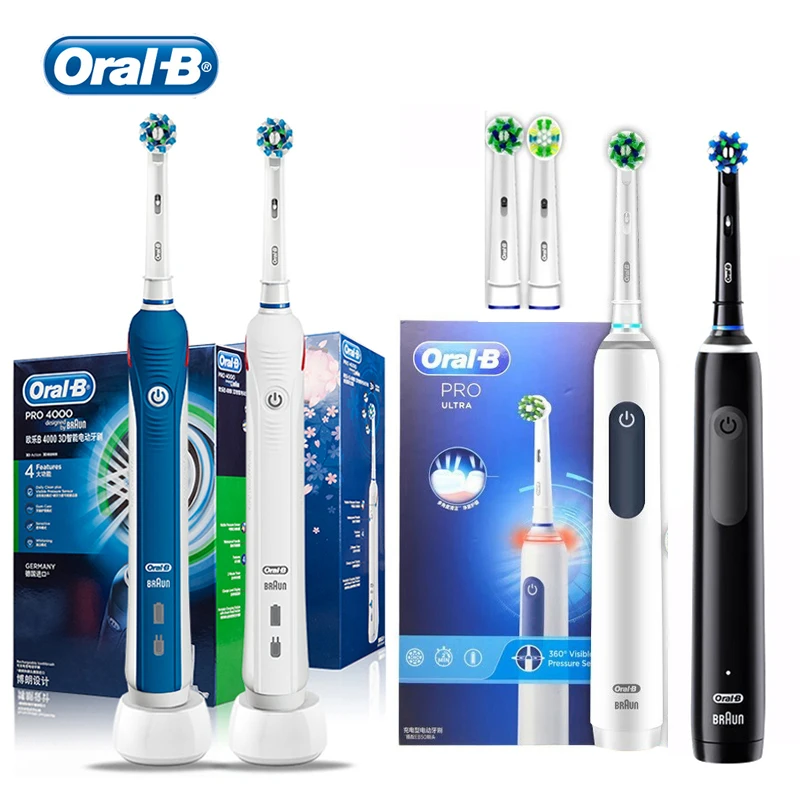 

Oral B Rechargeable Electric Toothbrush Adult Smart Brush with 4 Brushing Modes with Pressuer Sensor Light Waterproof Toothbrush