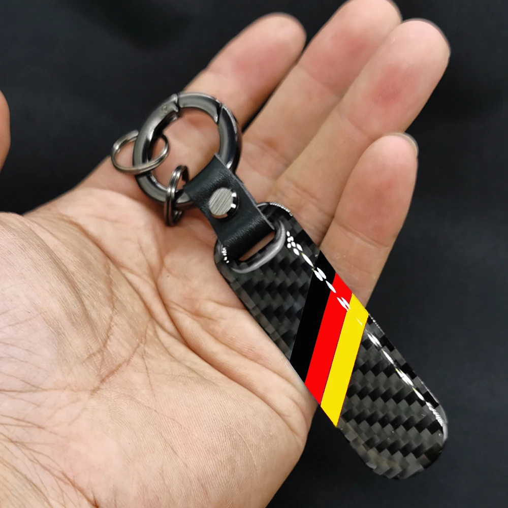 Car Key Chain France German Italy Flag Logo Key Ring Carbon Fiber Resin Metal Keyring For Motorcycle Bicycle Truck Accessories