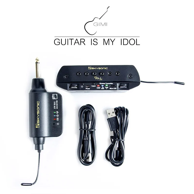 SKYSONIC FS-1 Acoustic Guitar Wireless Pickup Sound Hole Pickup No Need Opening Hole