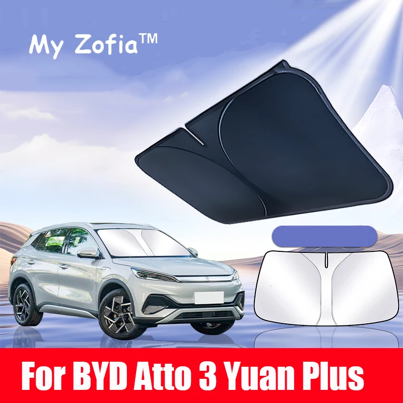 

For BYD Atto 3 Yuan Plus 2023 2024 2025 LHD RHD Car Windshield Sunshade Cover Anti UV Protection Auto Parts Accessories