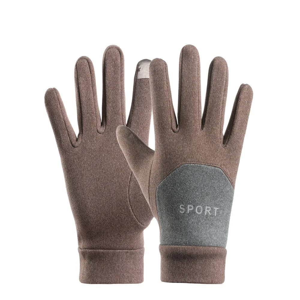 Новые зимние перчатки с сенсорным экраном, теплые перчатки с сенсорным экраном и полным пальцем, ретро варежки для вождения, женские и мужские