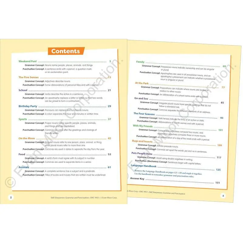 مبراة المهارات قواعد وعلامات الترقيم الصف 1 EvanMoor EvanMoor 9781629388694 كتاب